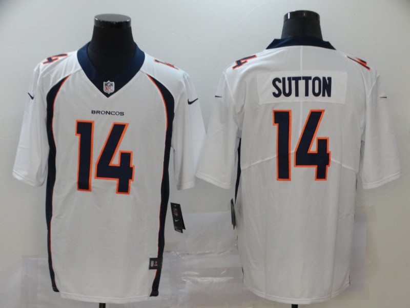 Men Denver Broncos #14 Sutton White Nike Vapor Untouchable Stitched Limited NFL Jerseys
